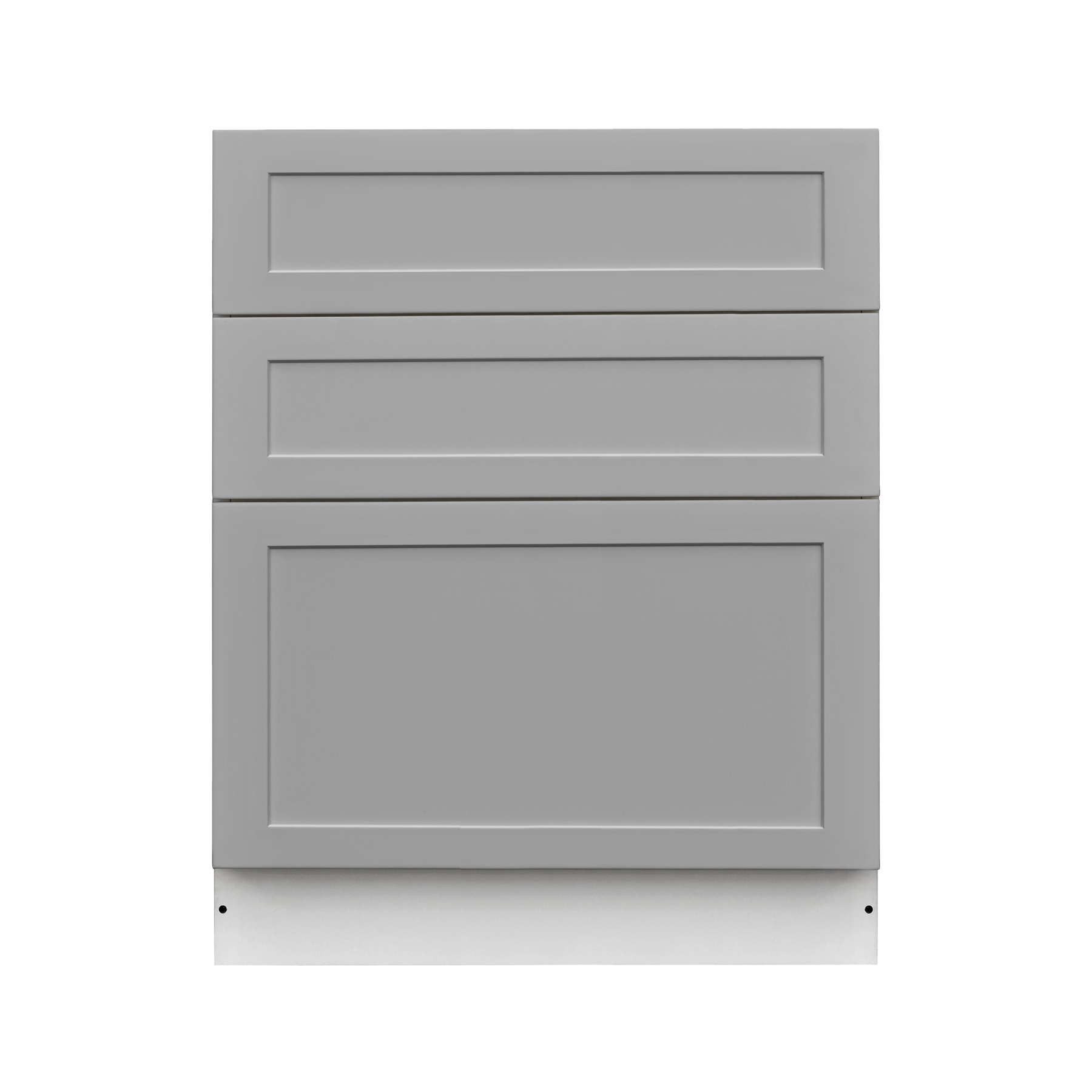 White Box Gray Shaker - 33"W Drawer Base Cabinet 3-Drawers