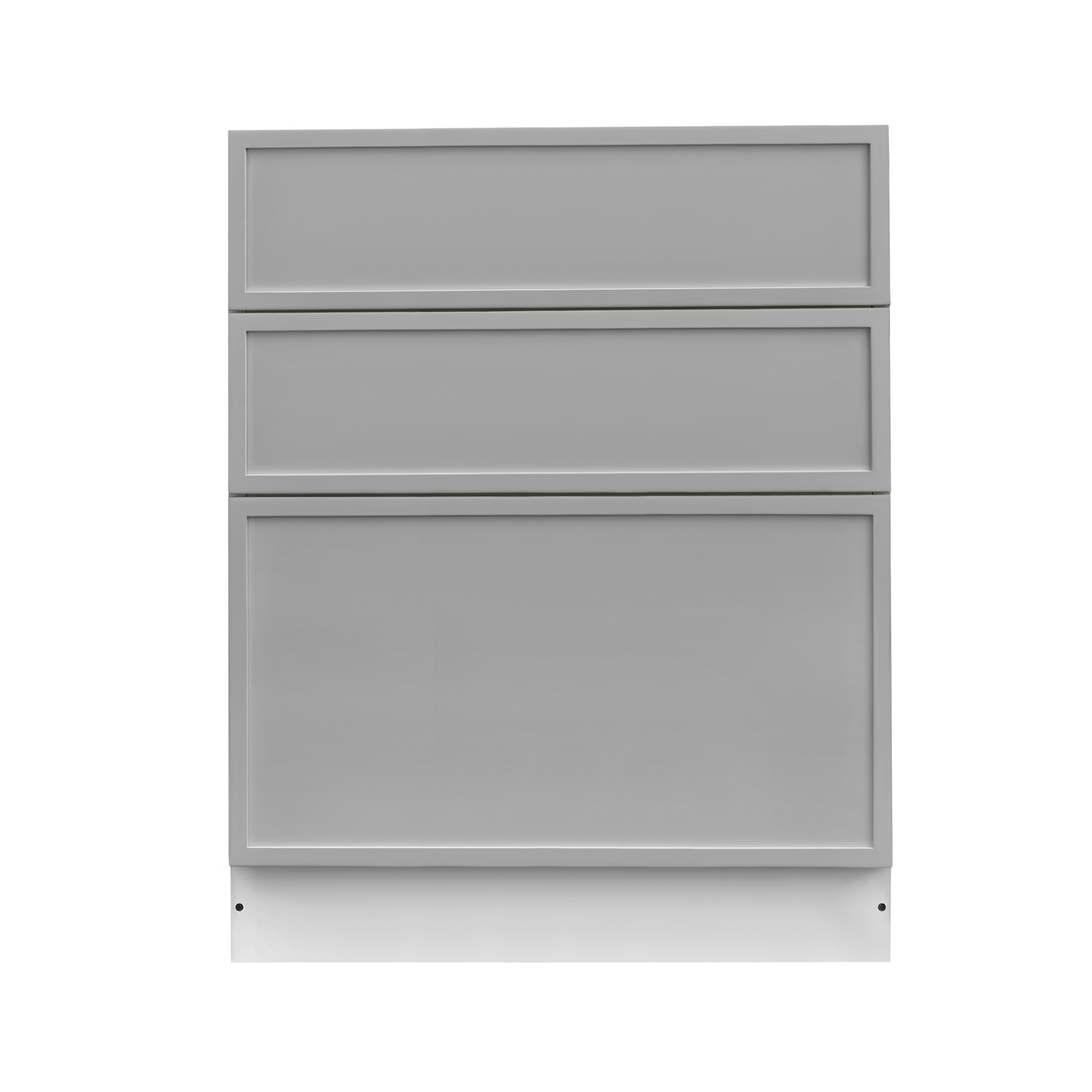 White Box Gray Slim - 33"W Drawer Base Cabinet 3-Drawers