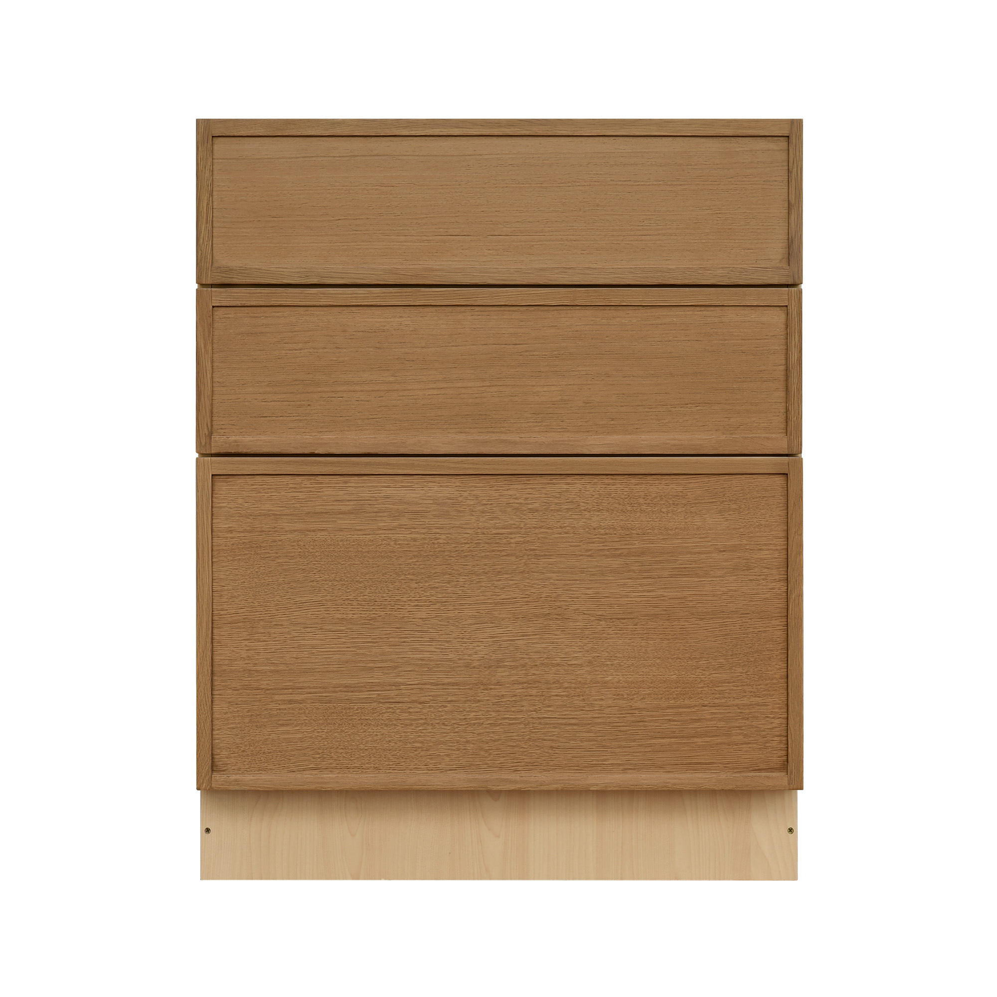 Natural Box Oak Slim - 33"W Drawer Base Cabinet 3-Drawers