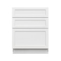 White Shaker - 33"W Drawer Base Cabinet 3-Drawers