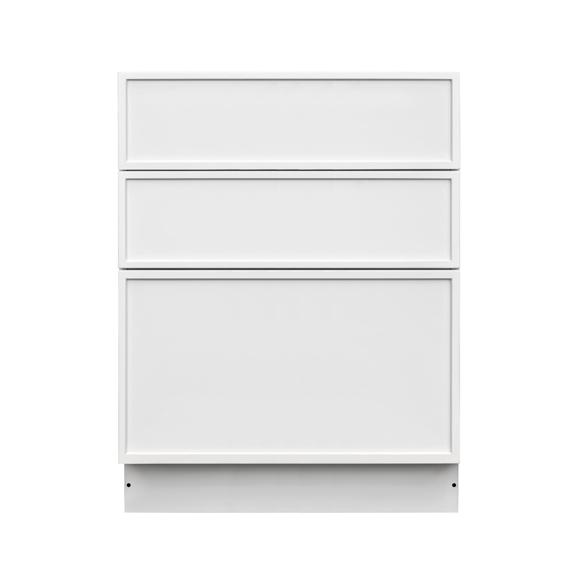 Slim White Shaker - 33"W Drawer Base Cabinet 3-Drawers