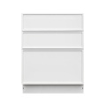 Slim White Shaker - 33"W Drawer Base Cabinet 3-Drawers