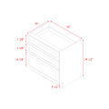 Mallorca White Shaker - 36"W Drawer Base Cabinet