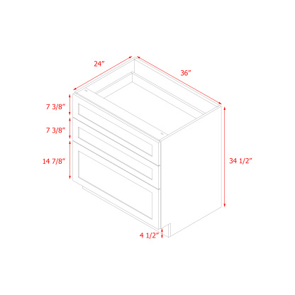 Mallorca White Shaker - 36"W Drawer Base Cabinet
