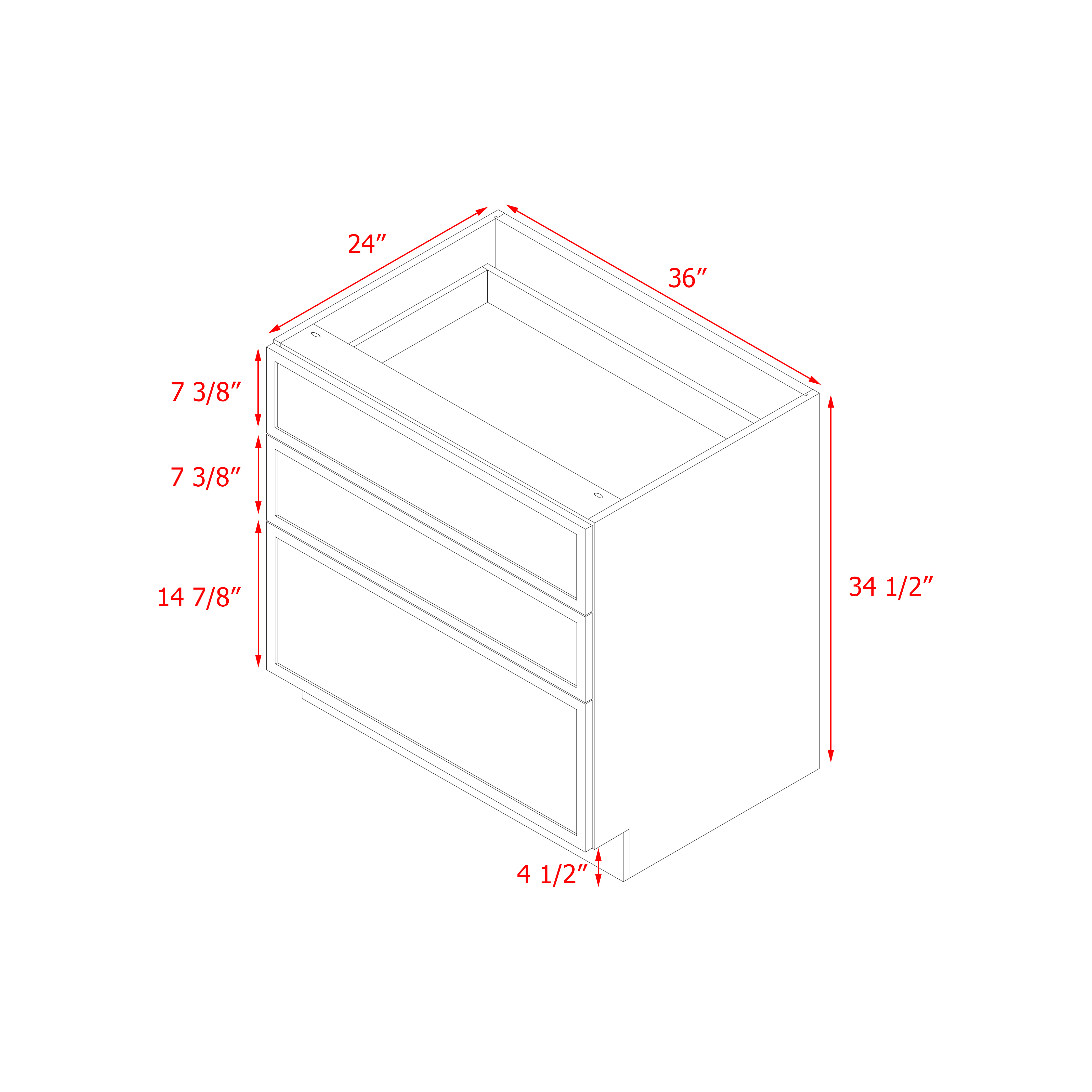 Shady Slim Gray Shaker - 36"W Base Cabinet