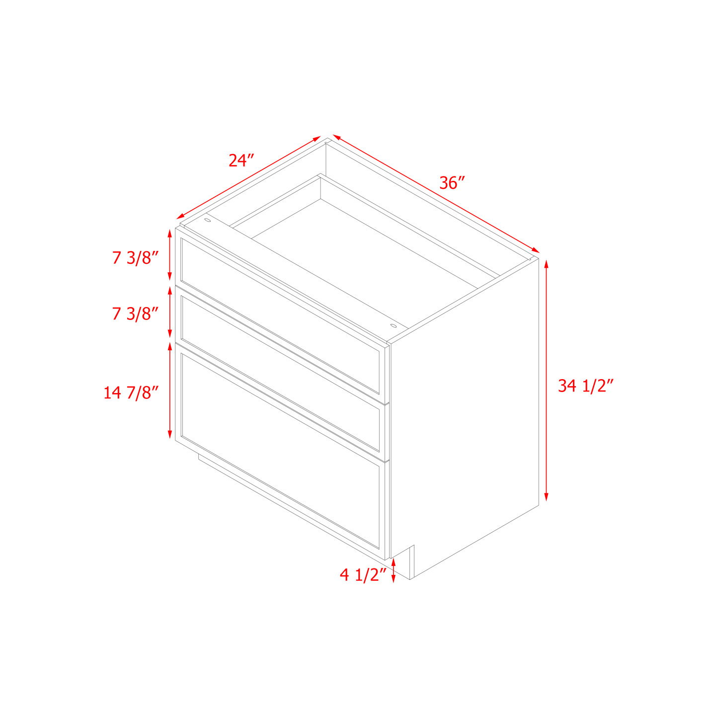 Shady Slim Gray Shaker - 36"W Base Cabinet