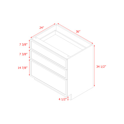 Shady Slim Gray Shaker - 36"W Base Cabinet