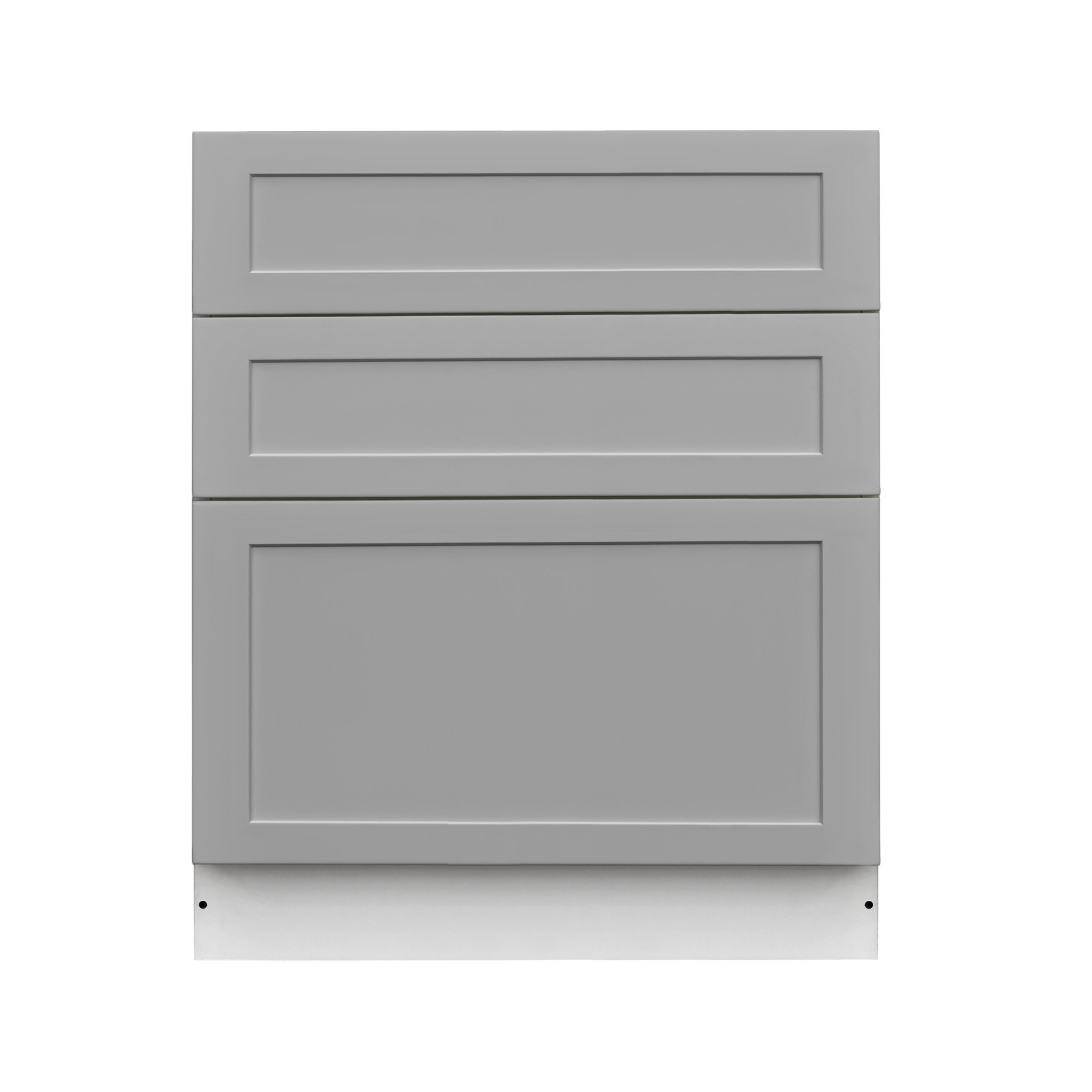 White Box Gray Shaker - 36"W Drawer Base Cabinet 3-Drawers