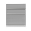 White Box Gray Slim - 36"W Drawer Base Cabinet 3-Drawers