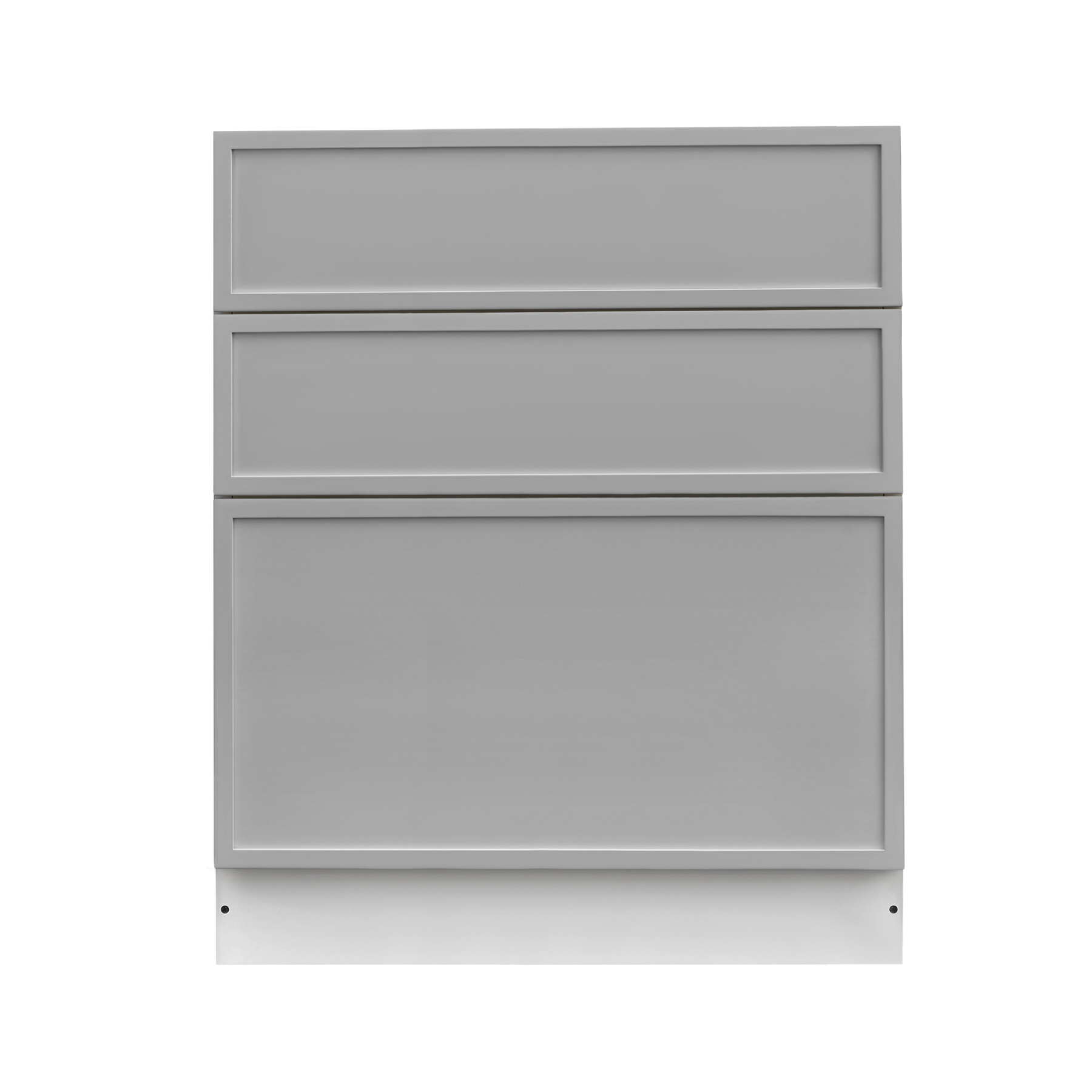 White Box Gray Slim - 36"W Drawer Base Cabinet 3-Drawers