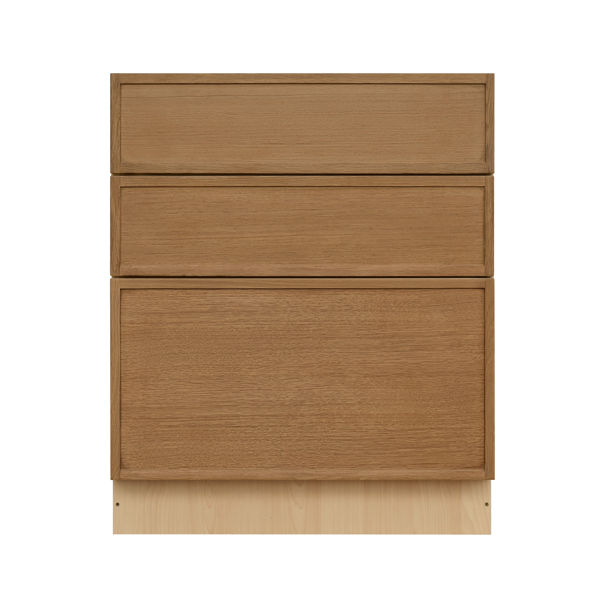 Natural Box Oak Slim - 36"W Drawer Base Cabinet 3-Drawers