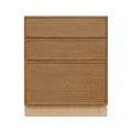 Shady Slim Oak - 36"W Drawer Base Cabinet 3-Drawers