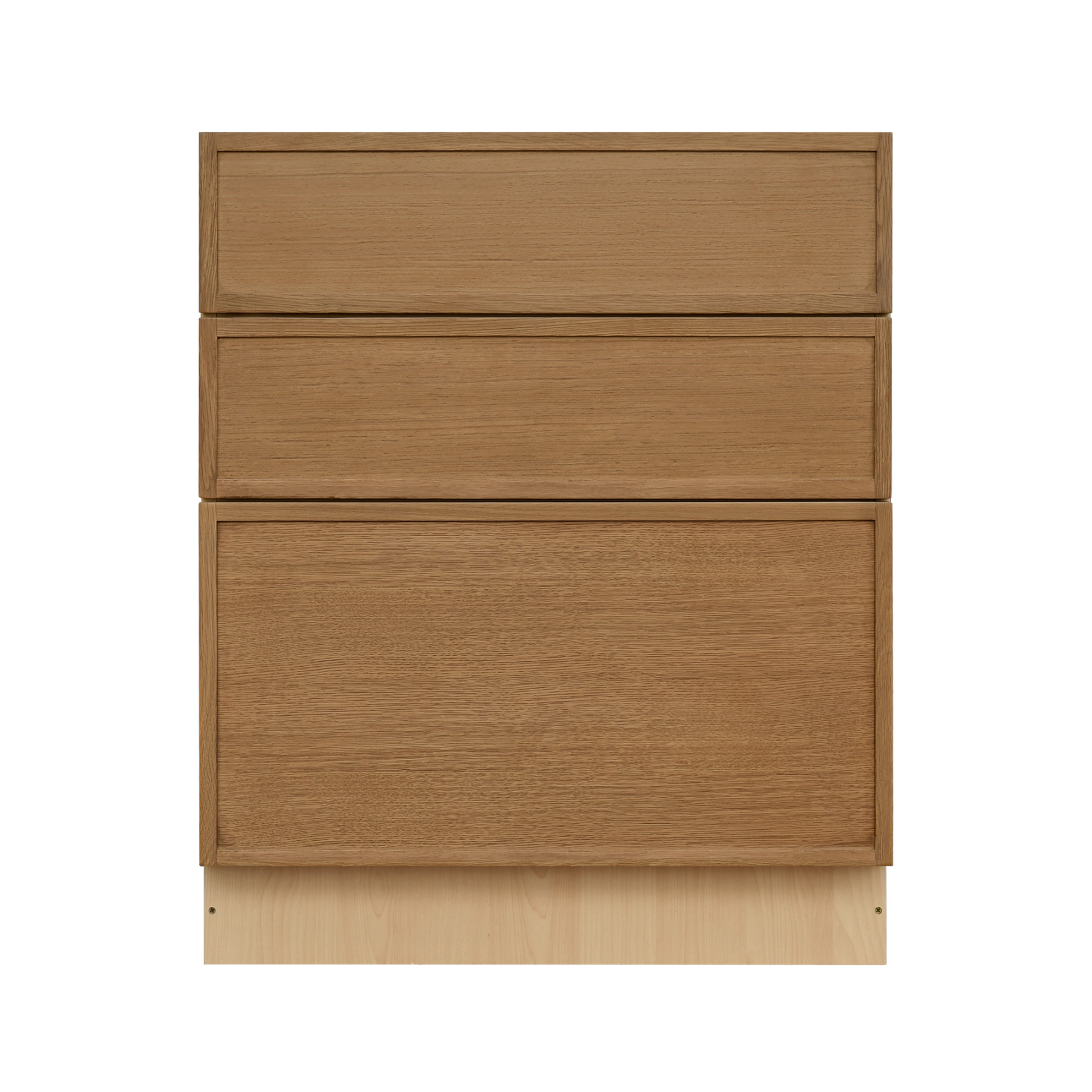 Natural Box Oak Slim - 36"W Drawer Base Cabinet 3-Drawers