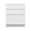 Slim White Shaker - 36"W Drawer Base Cabinet 3-Drawers