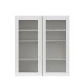 Mallorca White Shaker - 33"W x 36"H Glass Door Wall Cabinet
