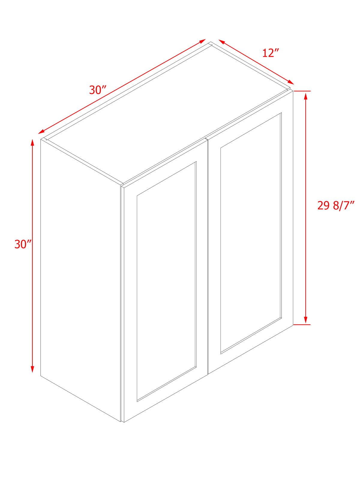 White Shaker Base Cabinet 2-Doors 2-Adjustable Shelves