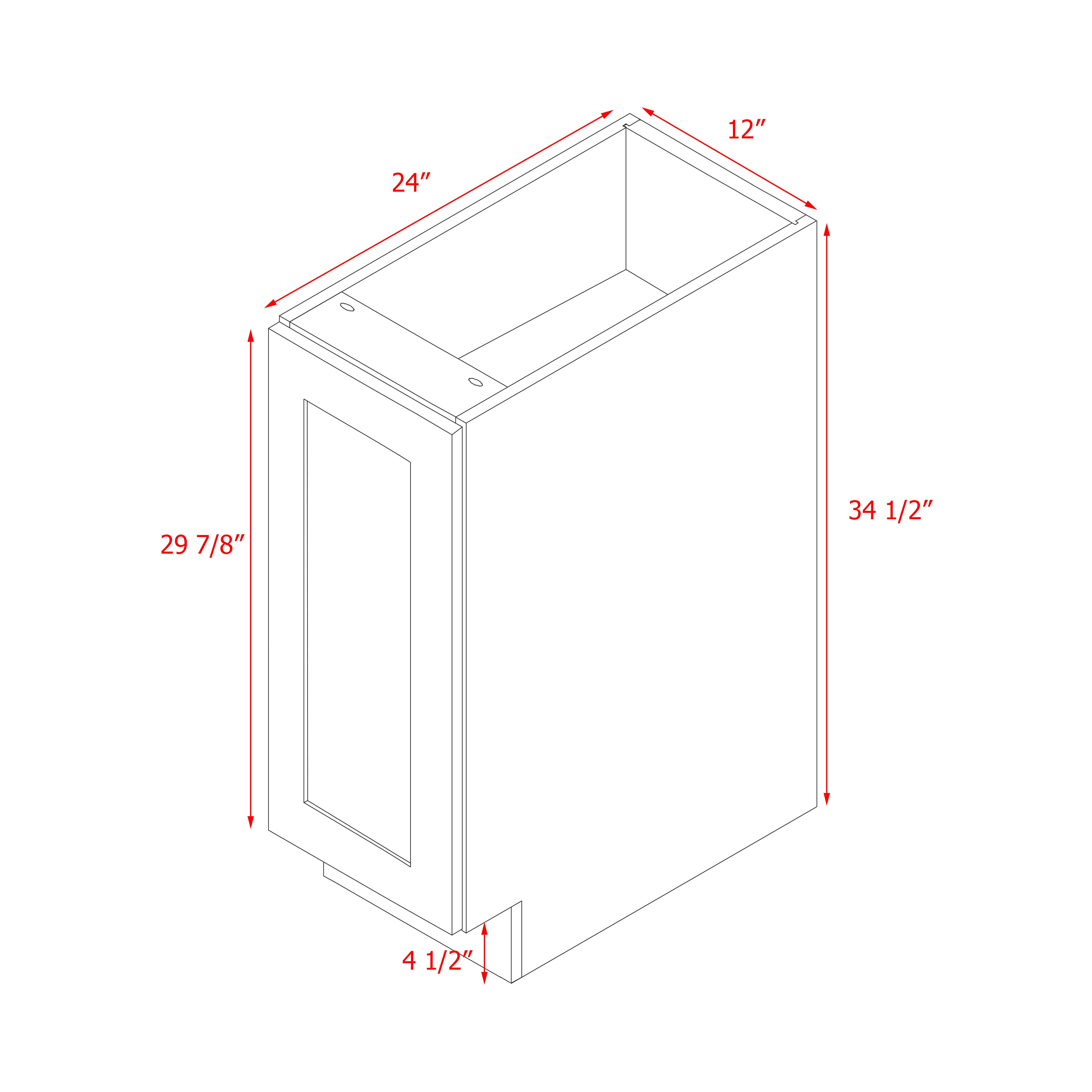 Mallorca Dolphin Gray Shaker - 12"W Base Cabinet