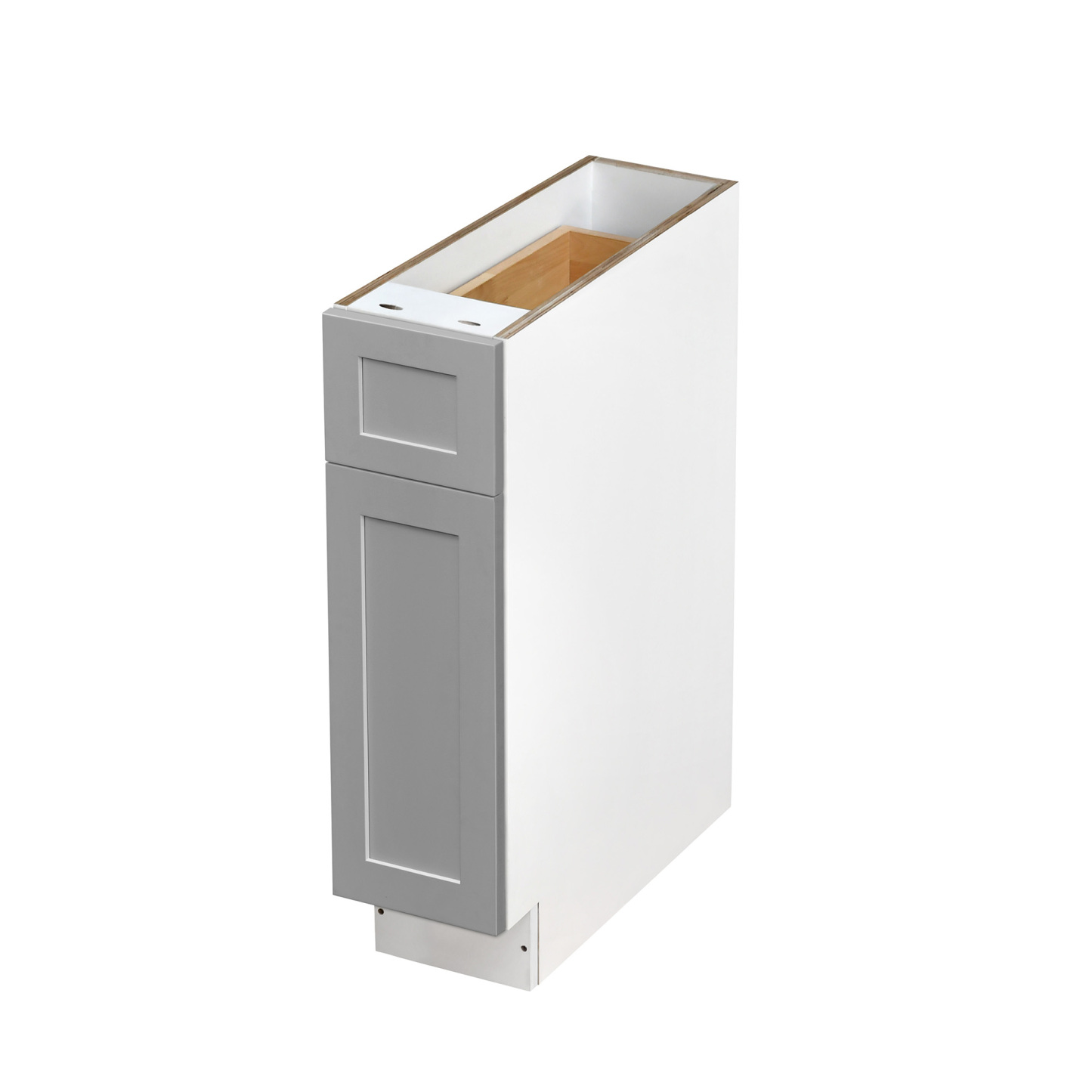 White Box Gray Shaker - 9"W Standard Base Cabinet 1-Door 1-Drawer 1-Adjustable Shelf