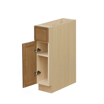 Natural Box Oak Slim - 9"W Standard Base Cabinet 1-Door 1-Drawer 1-Adjustable Shelf