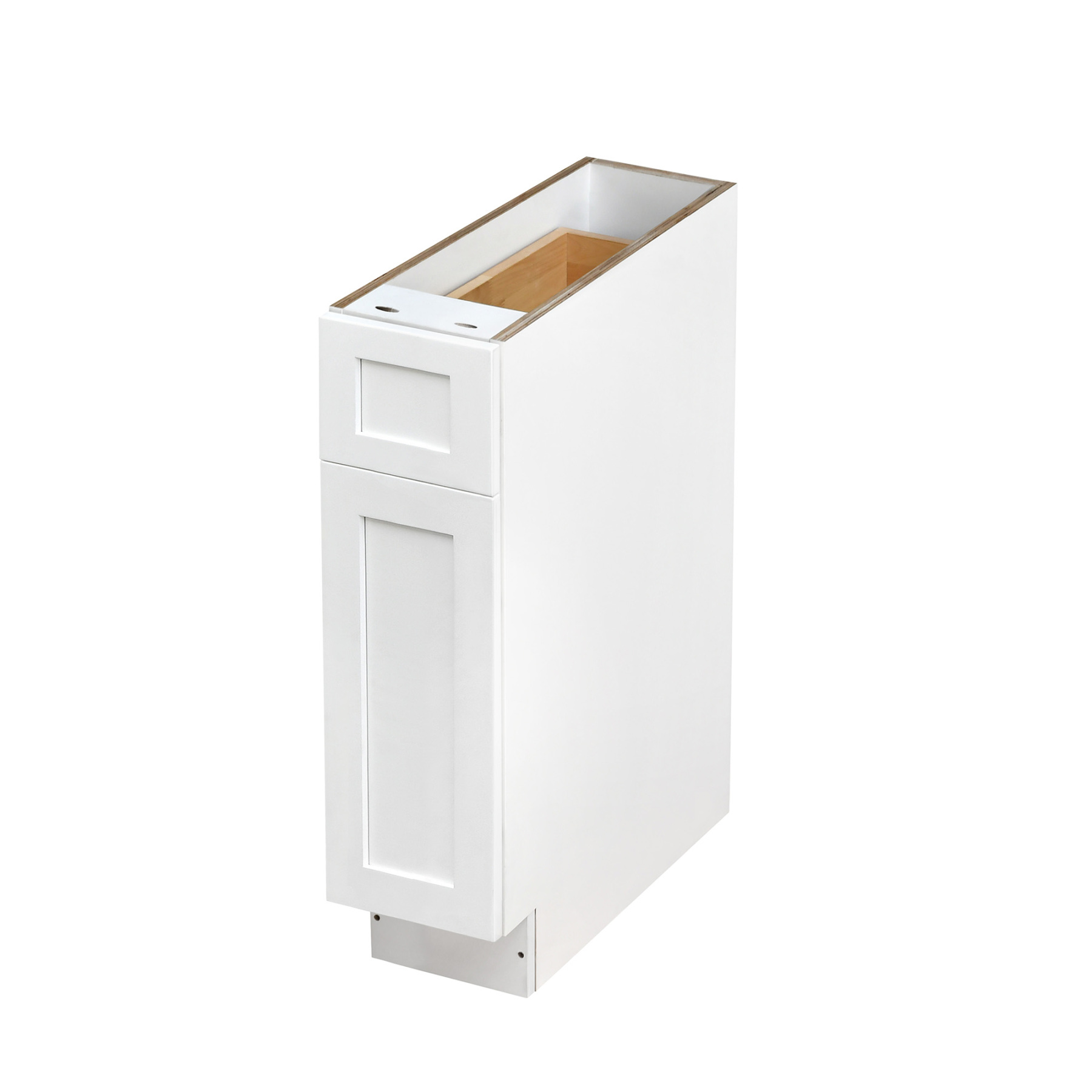 White Shaker - 9"W Standard Base Cabinet 1-Door 1-Drawer 1-Adjustable Shelf