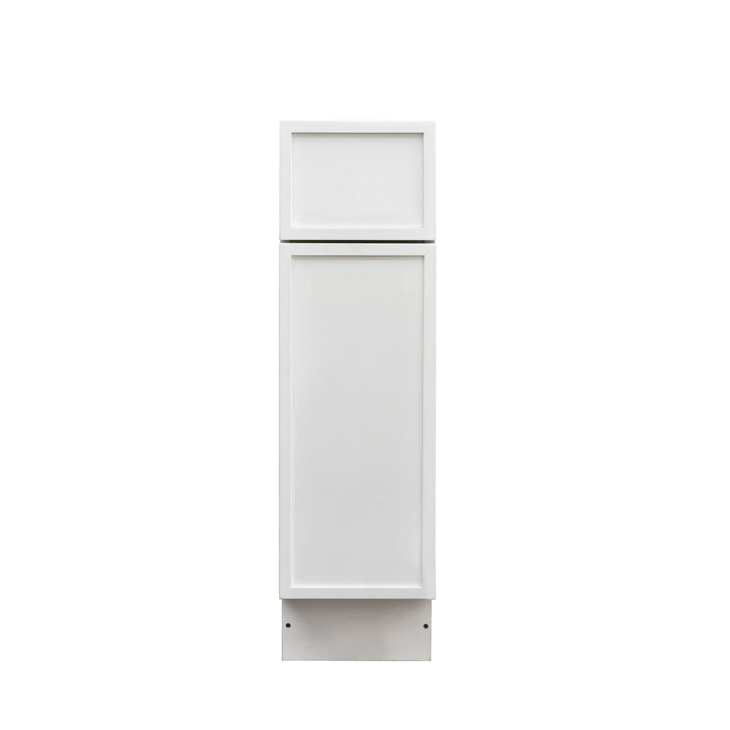 Slim White Shaker - 9"W Standard Base Cabinet 1-Door 1-Drawer 1-Adjustable Shelf