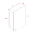 Mallorca White Shaker - 9"W Standard Base Cabinet