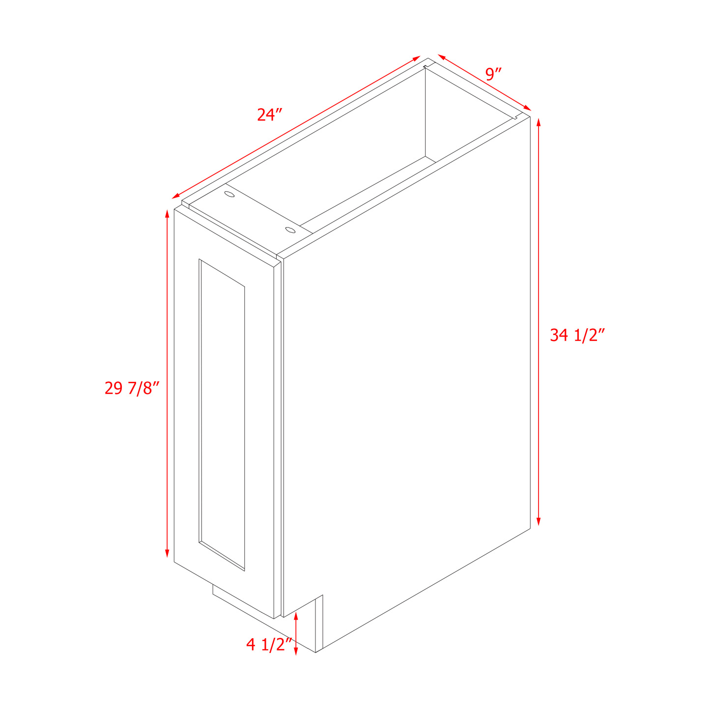 Mallorca Dolphin Gray Shaker - 9"W Base Cabinet