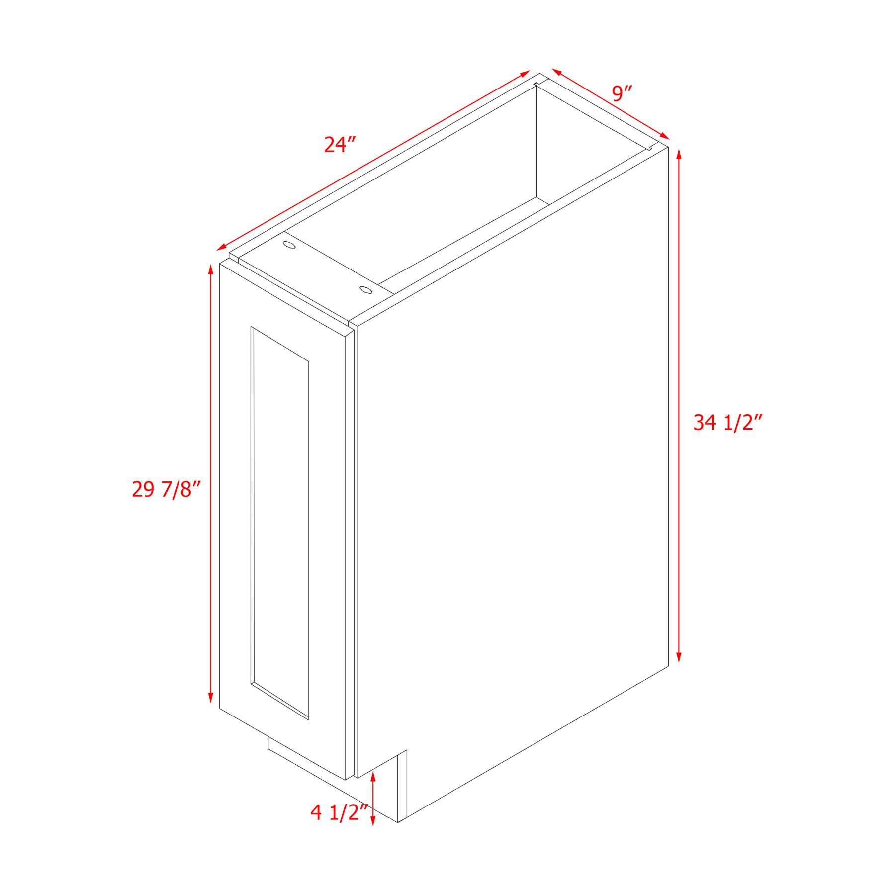 Mallorca Dolphin Gray Shaker - 9"W Base Cabinet