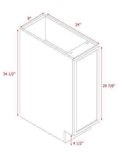 Natural Box Oak Slim - 9"W Standard Base Cabinet 1-Door 1-Adjustable shelf