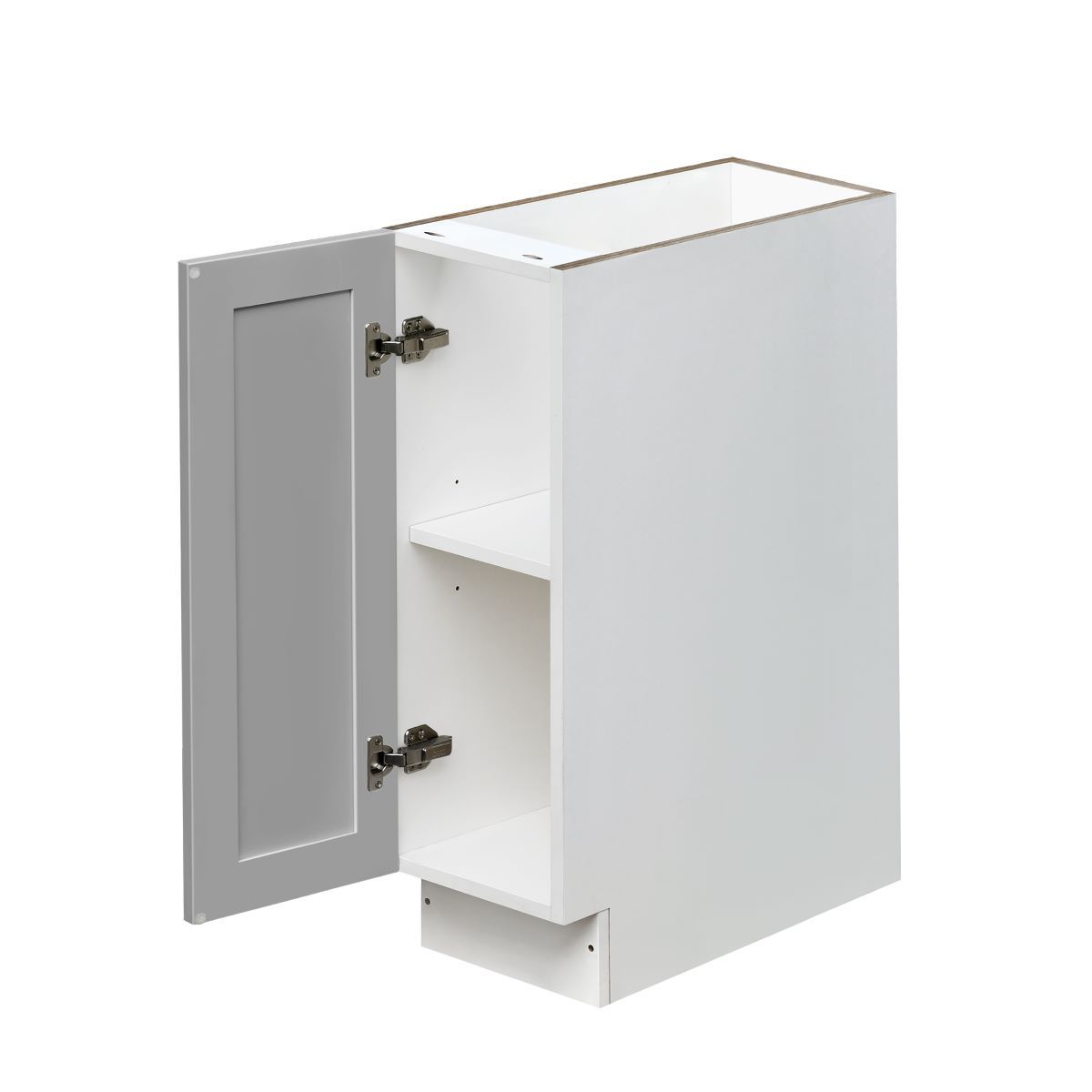 White Box Gray Shaker - 9"W Standard Base Cabinet 1-Door 1-Adjustable shelf