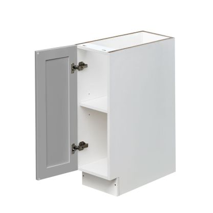 White Box Gray Shaker - 9"W Standard Base Cabinet 1-Door 1-Adjustable shelf