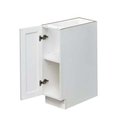 White Shaker - 9"W Standard Base Cabinet 1-Door 1-Adjustable shelf