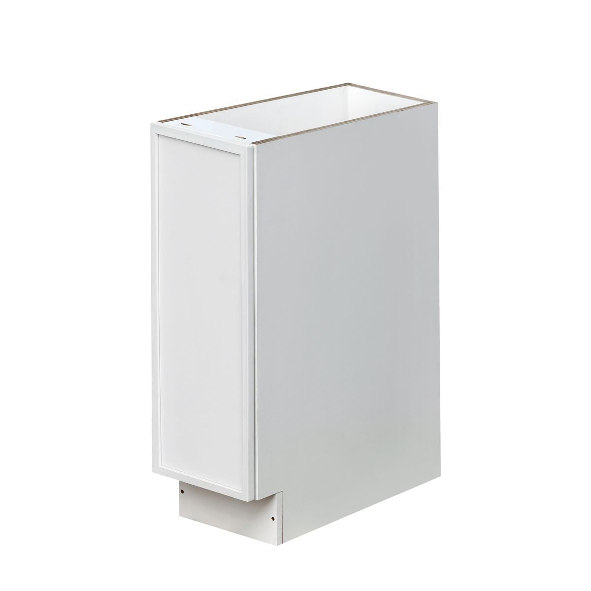 Slim White Shaker - 9"W Standard Base Cabinet 1-Door 1-Adjustable shelf