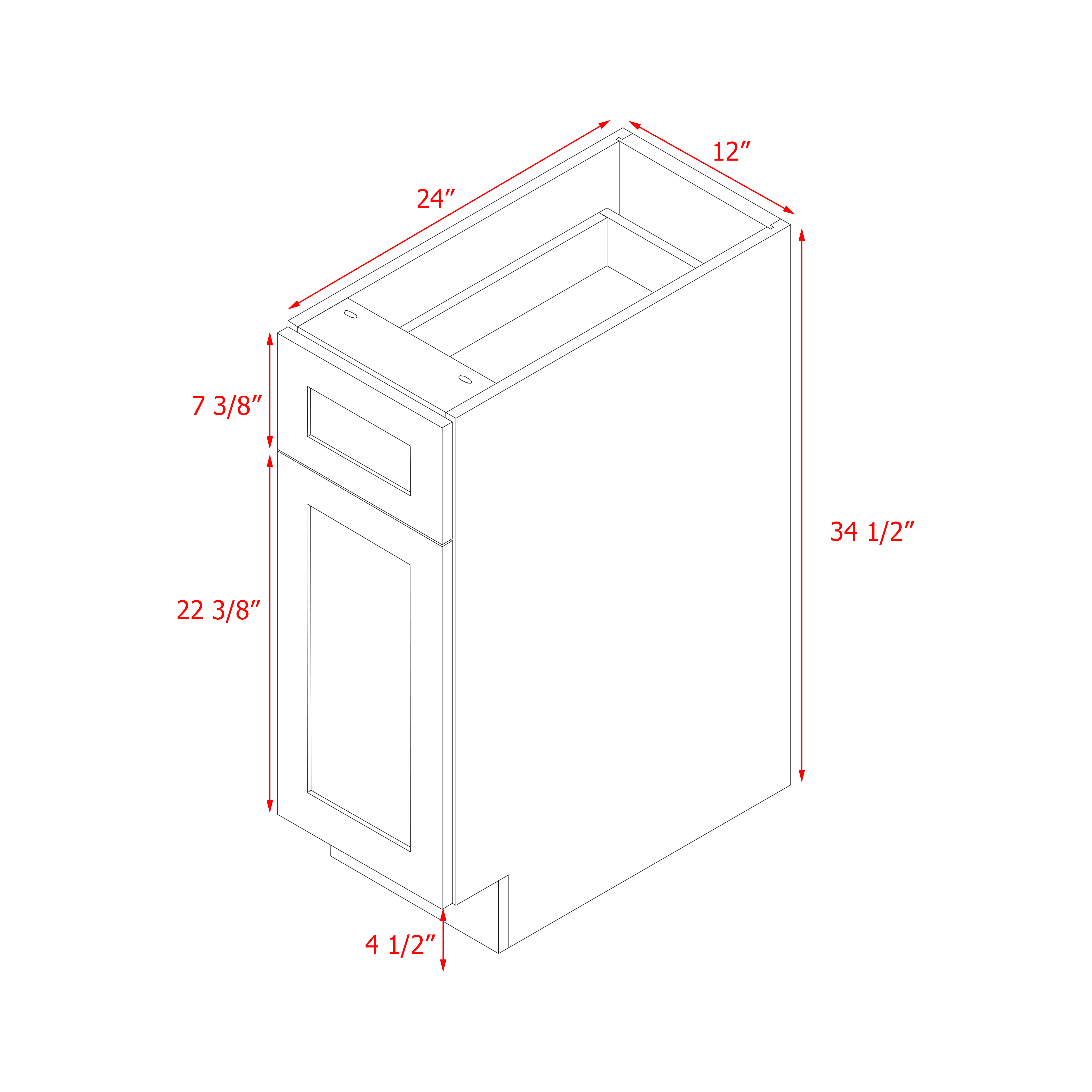 Mallorca Dolphin Gray Shaker - 12"W Base Cabinet