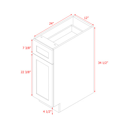 Mallorca Dolphin Gray Shaker - 12"W Base Cabinet