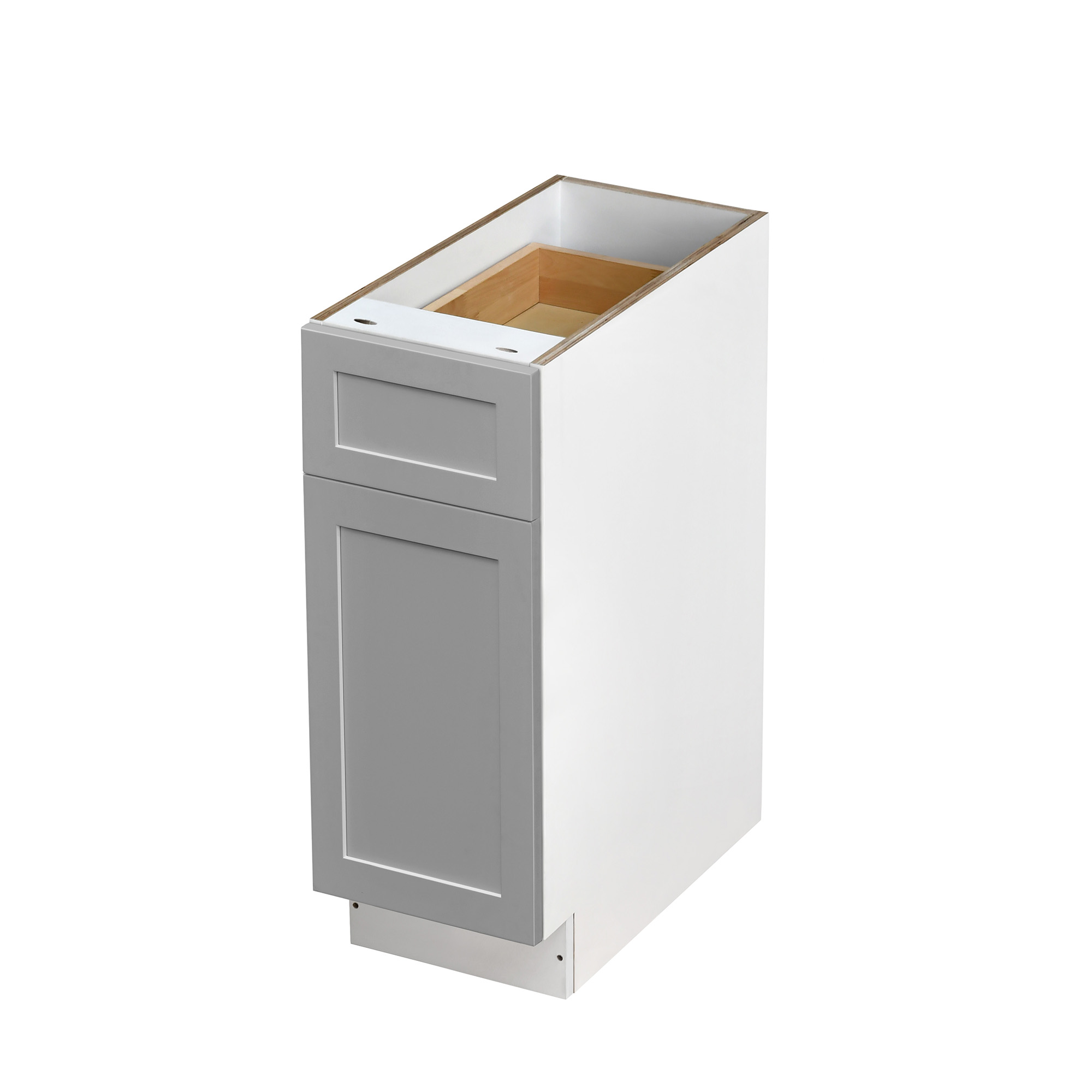White Box Gray Shaker - 12"W Standard Base Cabinet 1-Door 1-Drawer 1-Adjustable Shelf