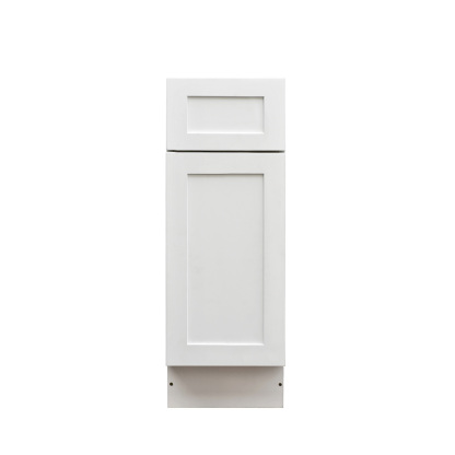 White Shaker - 12"W Standard Base Cabinet 1-Door 1-Drawer 1-Adjustable Shelf
