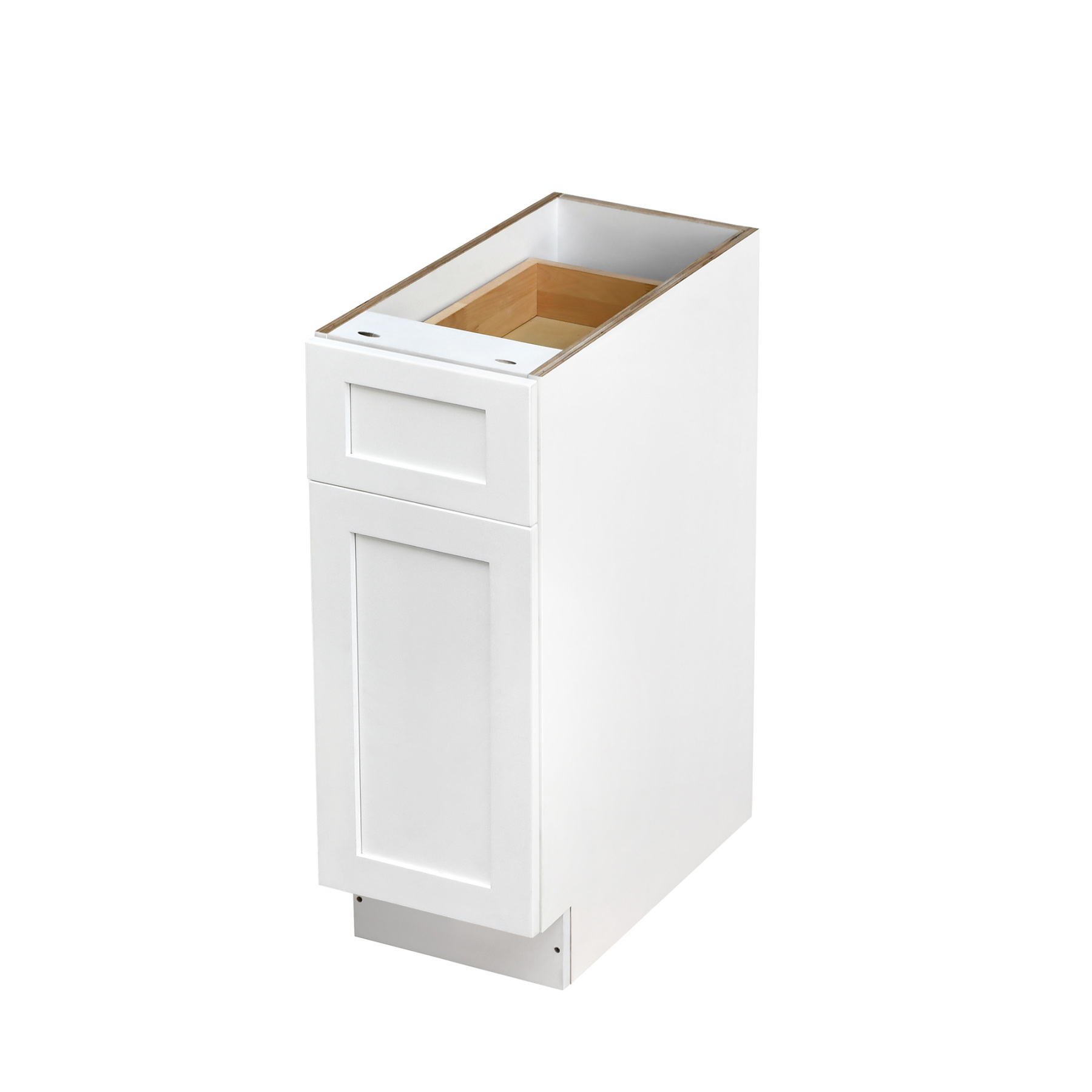 White Shaker - 12"W Standard Base Cabinet 1-Door 1-Drawer 1-Adjustable Shelf