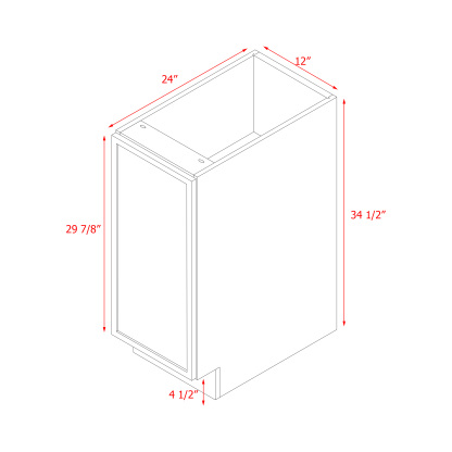 Shady Slim White Shaker - 12"W Base Cabinet