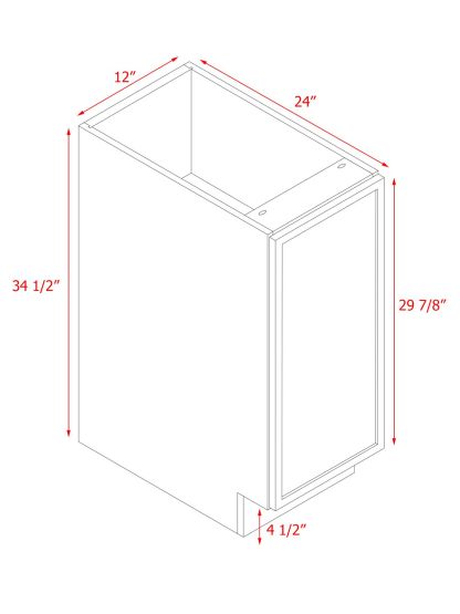 Natural Box Oak Slim - 12"W Standard Base Cabinet 1-Door 1-Adjustable shelf