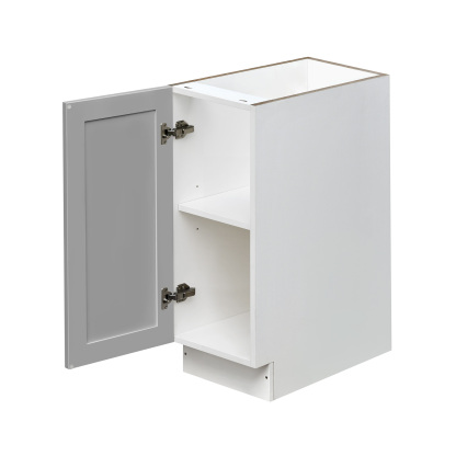 White Box Gray Shaker - 12"W Standard Base Cabinet 1-Door 1-Adjustable shelf