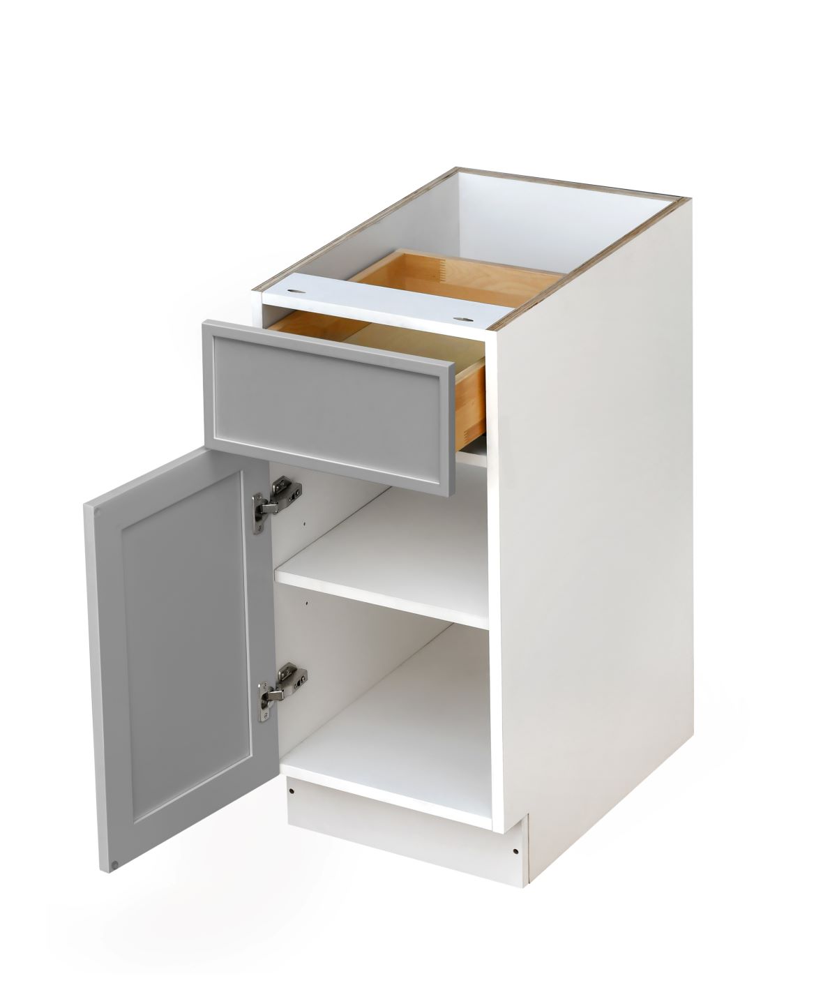 White Shaker Base Cabinet 1-Door 1-Drawer 1-Adjustable Shelf