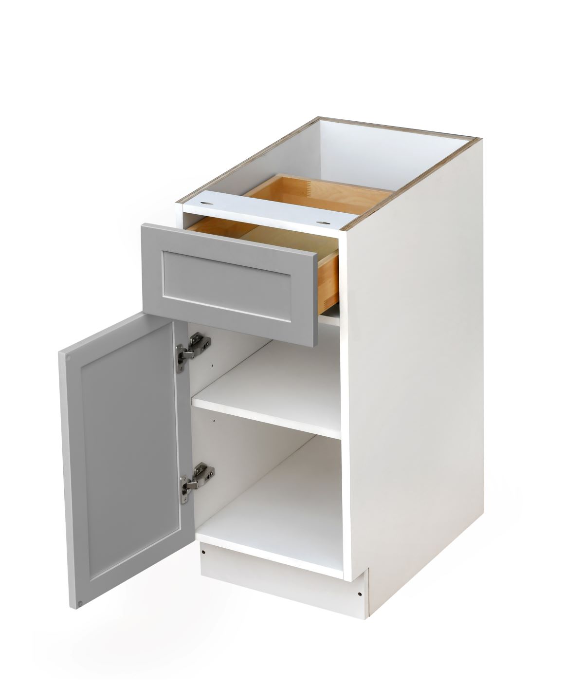 White Shaker Base Cabinet 1-Door 1-Drawer 1-Adjustable Shelf