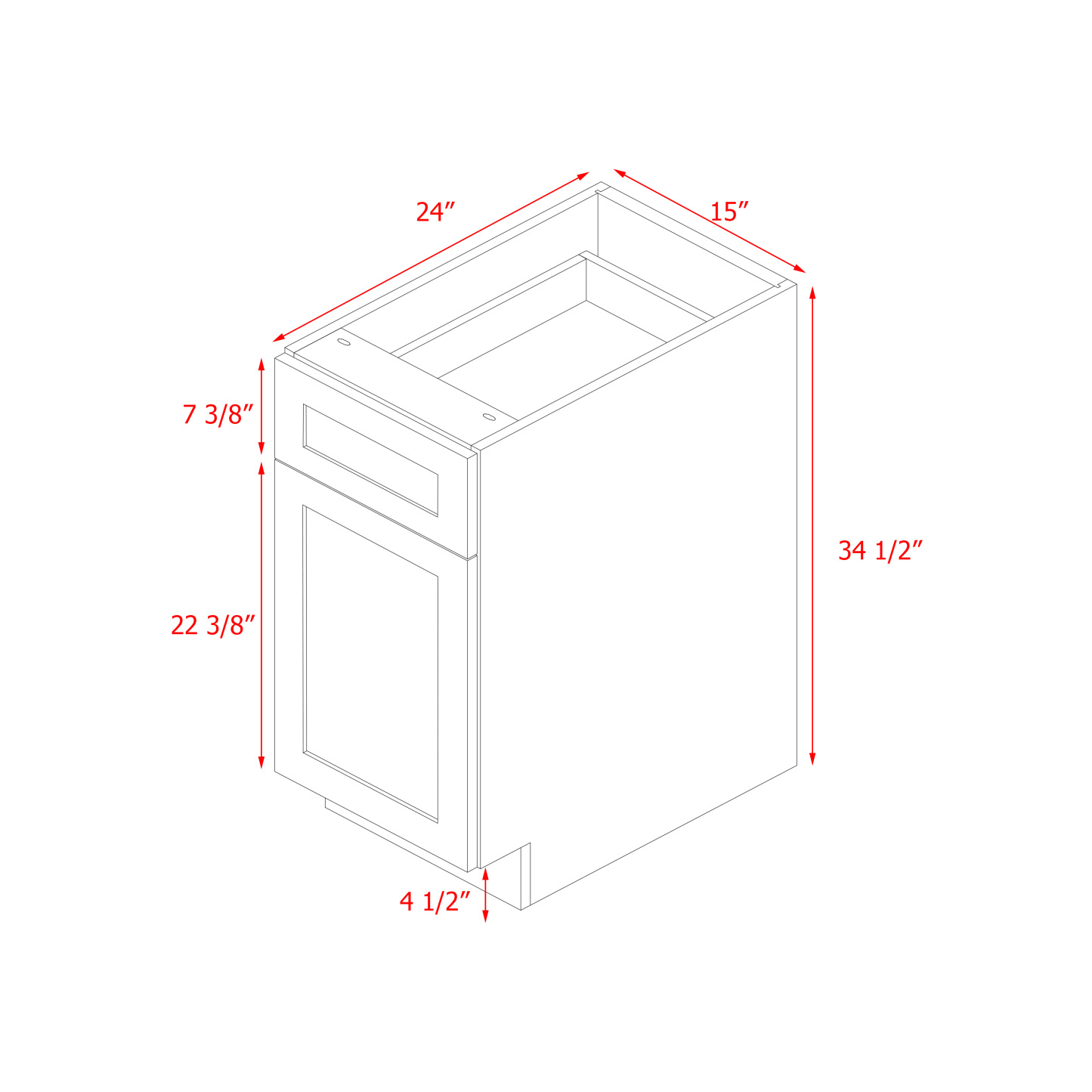 Mallorca Dolphin Gray Shaker - 15"W Base Cabinet