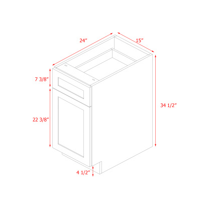 Mallorca Dolphin Gray Shaker - 15"W Base Cabinet
