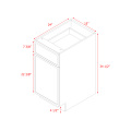 Shady Slim White Shaker - 15"W Base Cabinet