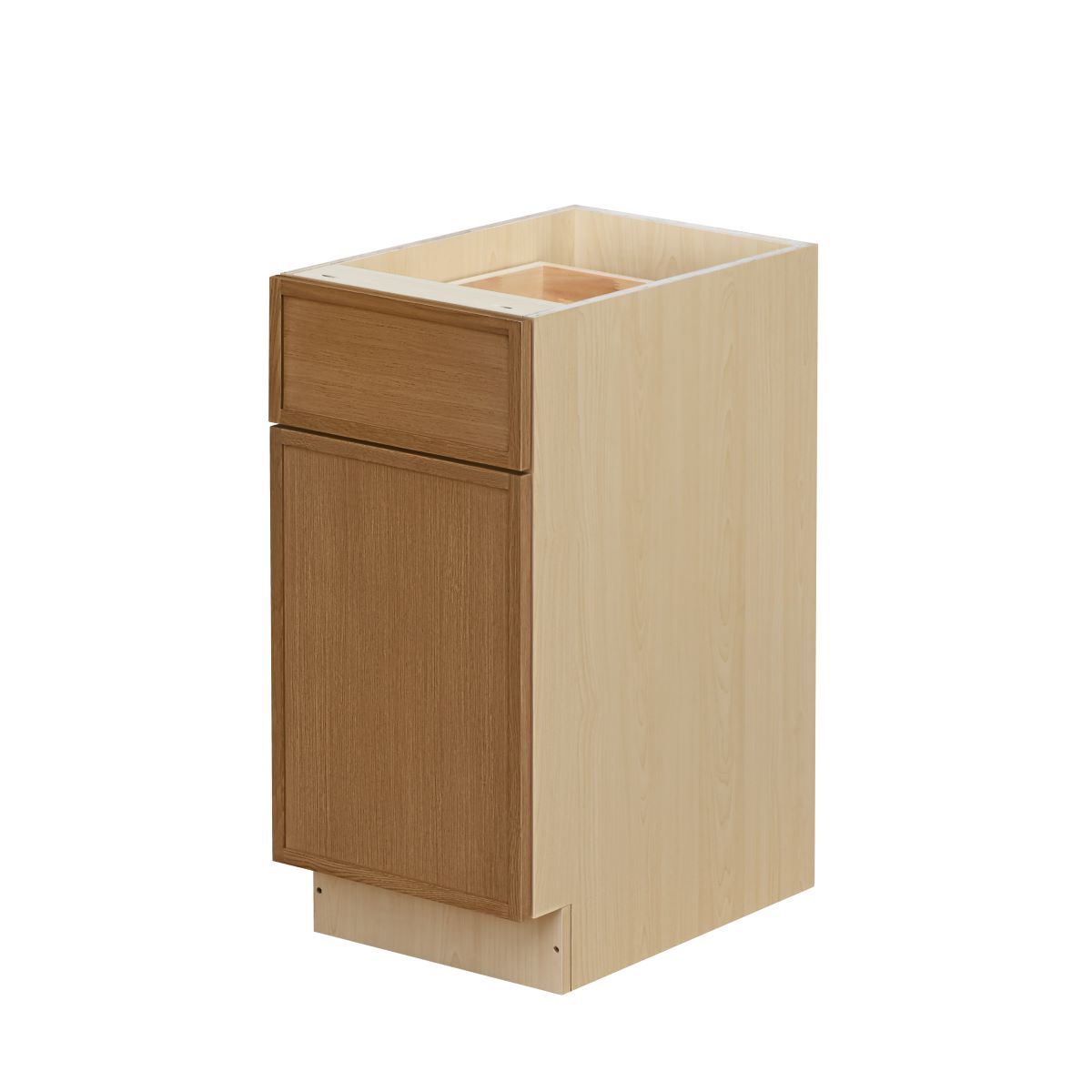 Natual Box Oak Slim - 15"W Standard Base Cabinet 1-Door 1-Drawer 1-Adjustable Shelf