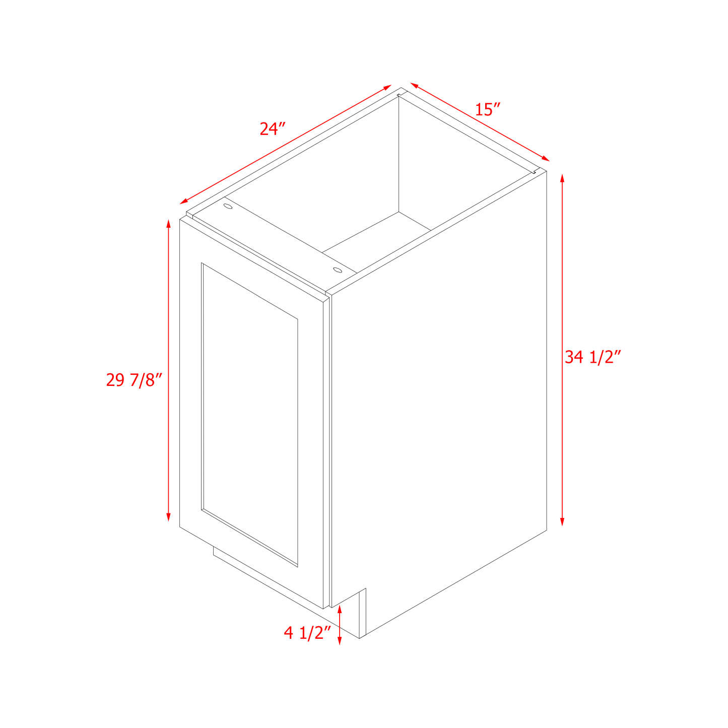 Mallorca White Shaker - 15"W Standard Base Cabinet