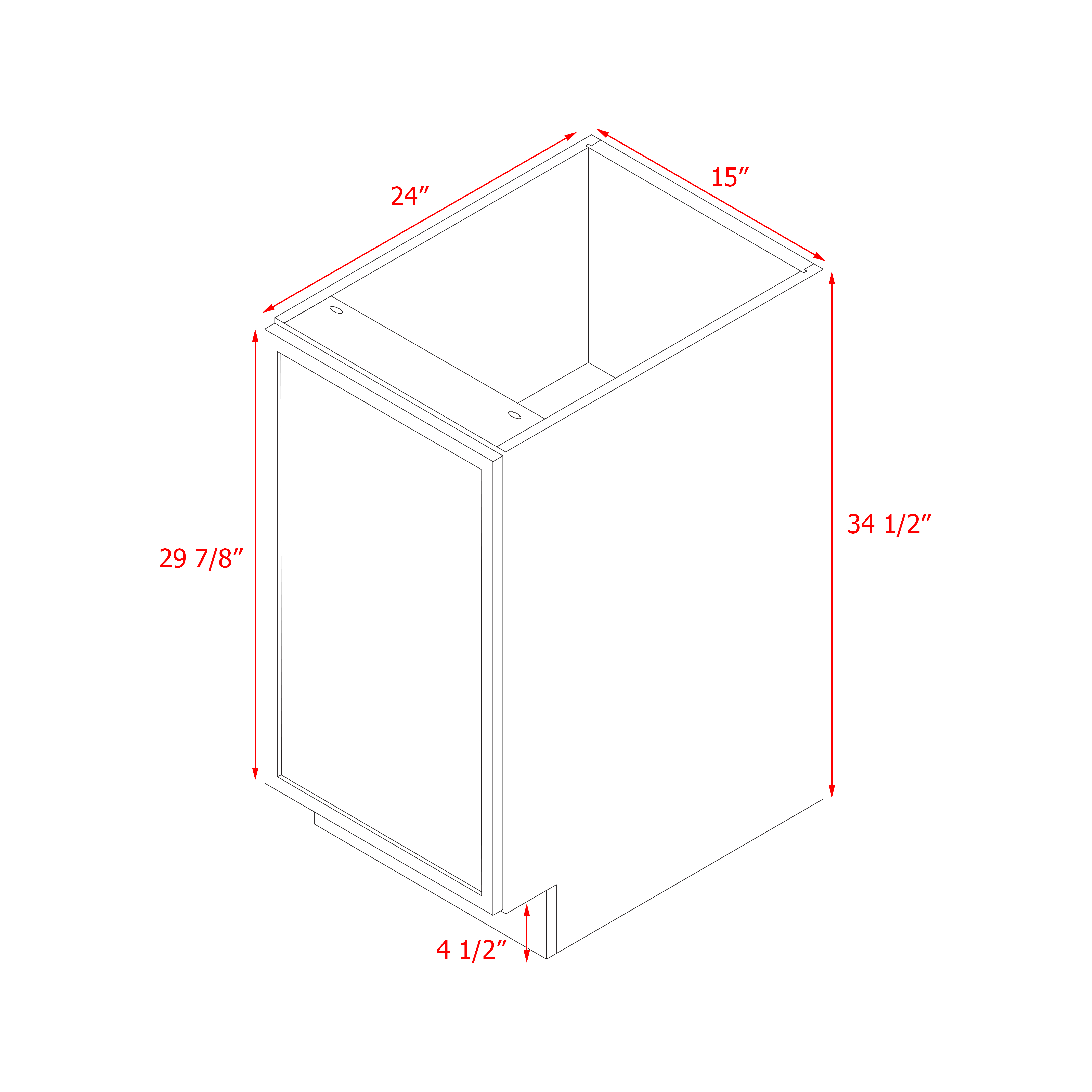 Shady Slim White Shaker - 15"W Base Cabinet