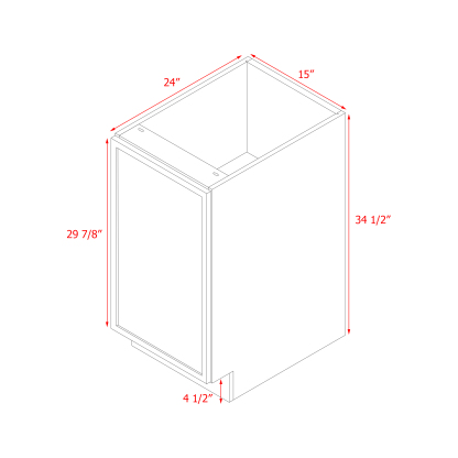 Shady Slim White Shaker - 15"W Base Cabinet